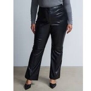 NY&C New York & Company Black Faux Leather Bootcut Pants Trousers Size 12